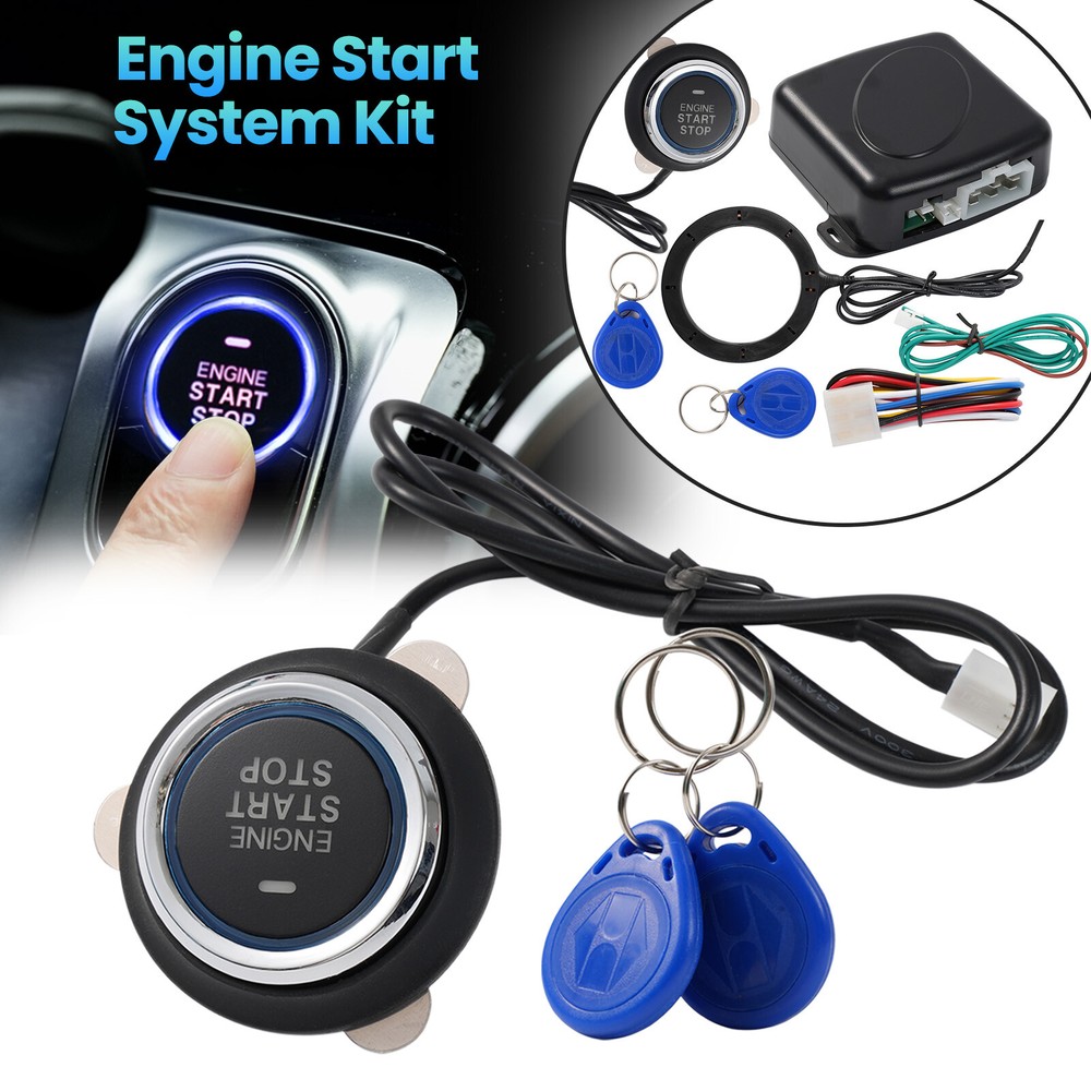 Car Ignition Switch 12V RFID Engine Start Push Button Keyless Entry Starter Kit