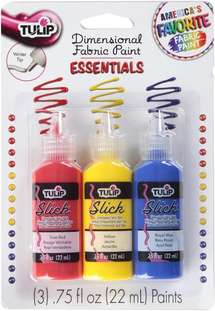 Tulip Dimensional Fabric Paint .75 oz Glitter Silver 3 Pack,