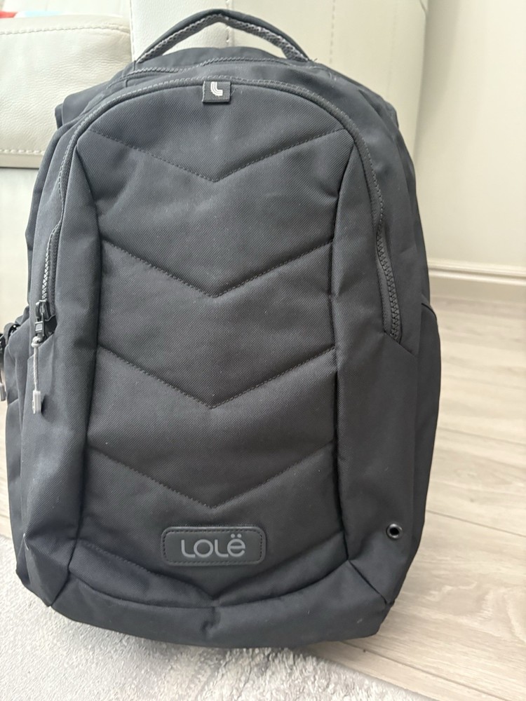 Lole Quilted Backpack Padded Back Shoulder Laptop Black