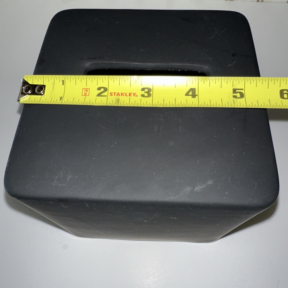 CB2 Matte Black Ceramic Tissue Box Holder Cover