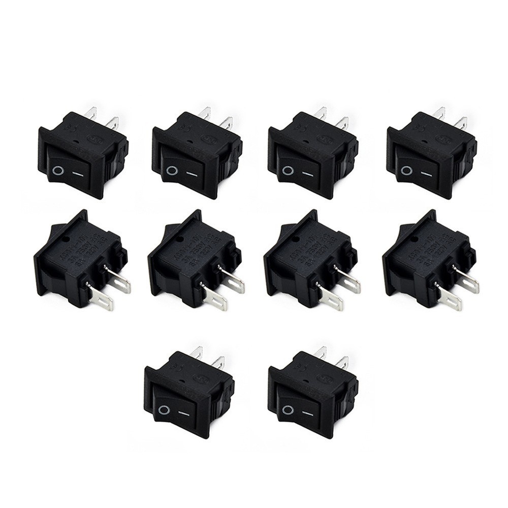 10pcs SPST On/Off Switch Mini Black 2 Pin Toggle Switch DC 12V-16A Tool