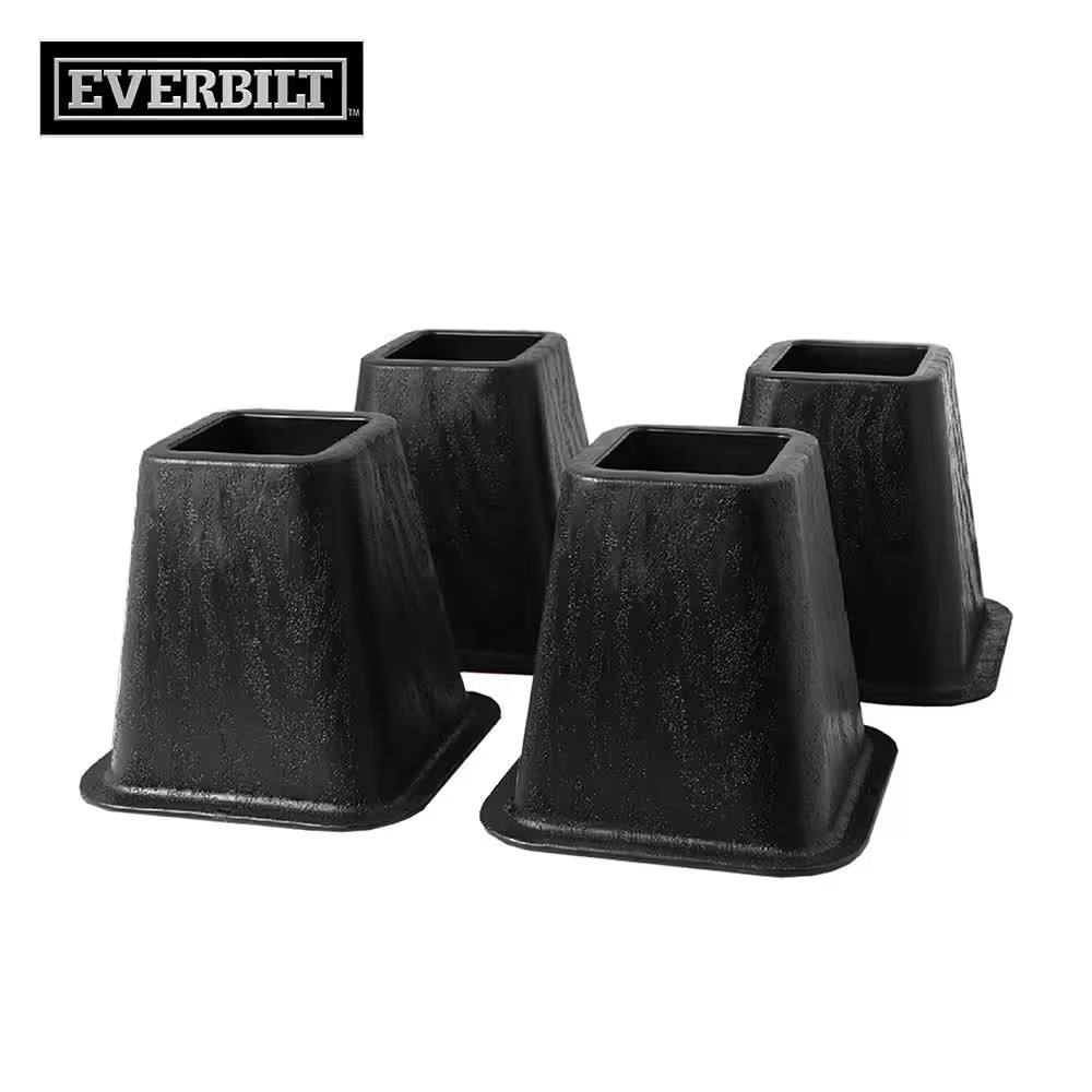 6 In. Black Bed Risers (4-Pack)