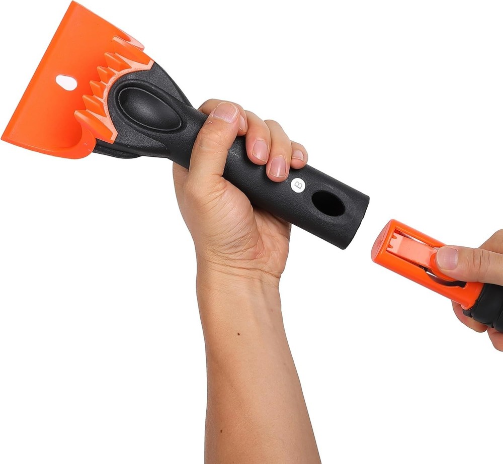 39" Extendable Snow Brush with Squeegee & Ice Scraper | Foam Grip | Auto Snow...
