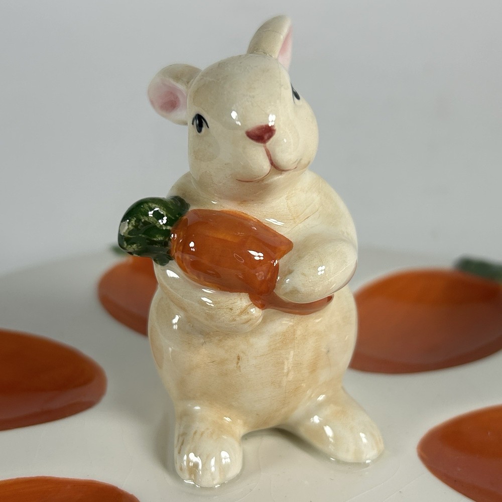 HARRY and DAVID 3D Bunny Rabbit & Carrots Deviled Egg Serving Platter Easter