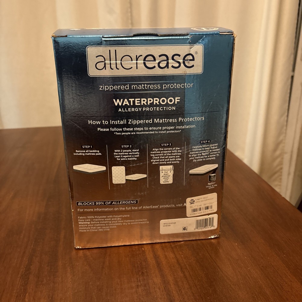 Allerease Maximum Zippered Mattreess Protector waterproof 38.5 x 74.5in