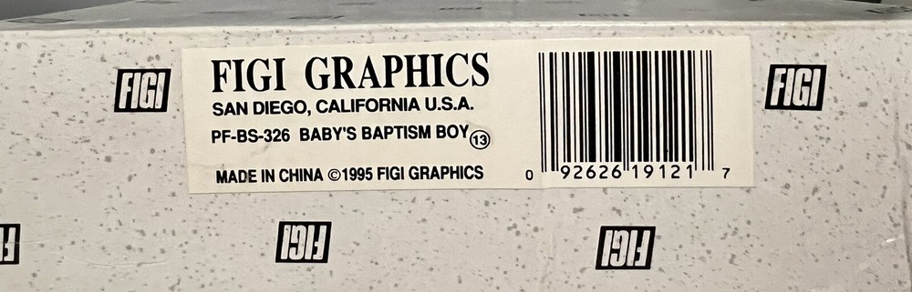 FIGI 3D Ceramic, Hand Painted Baby’s Baptism Boy 1995