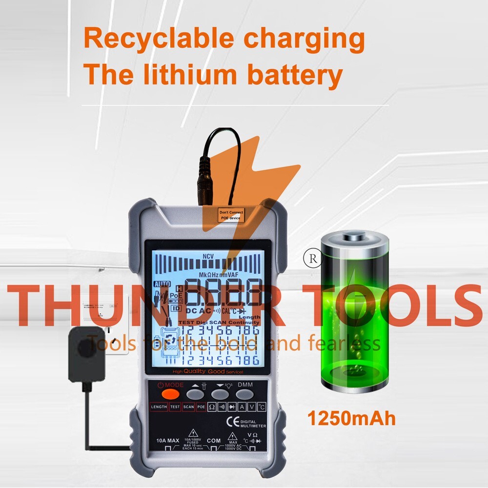 Thunder Tools ET616 Handheld Portable Network Cable Tester with LCD