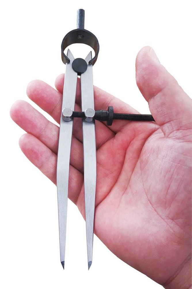 6 Inch Adjustable Lockable Steel Divider Wing Leather Compass
