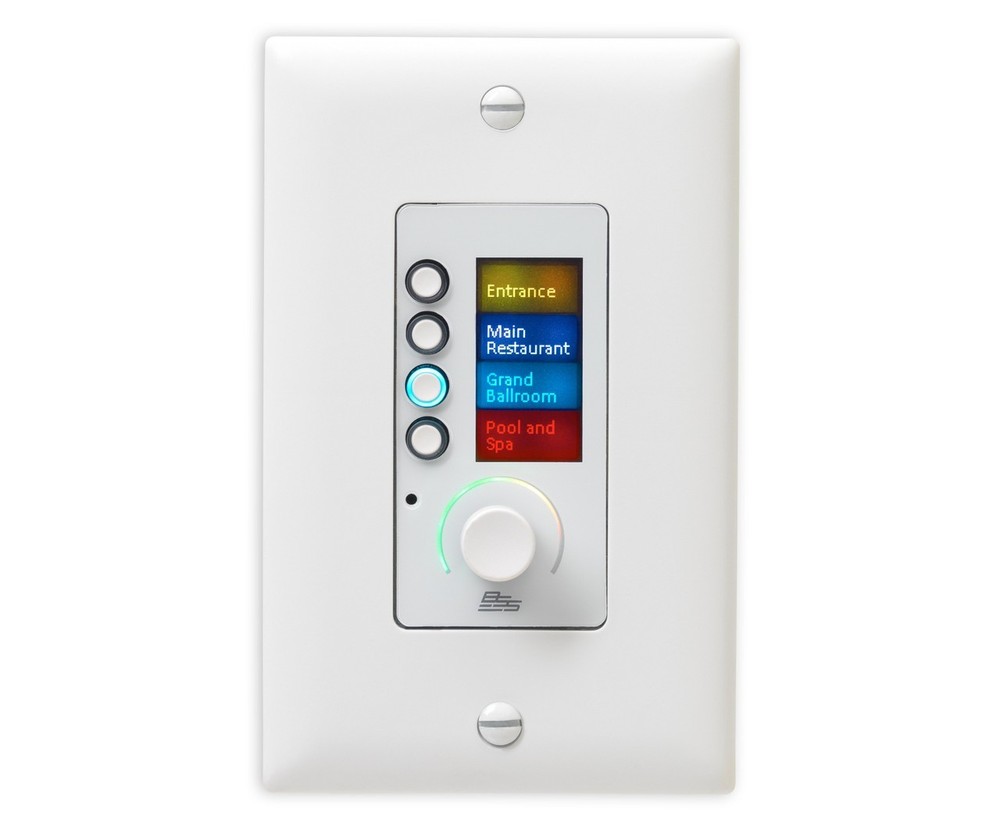 BSS Audio EC-4BV-WHT-US / BSSEC4BV 4-Button + Volume Ethernet Controller (White)