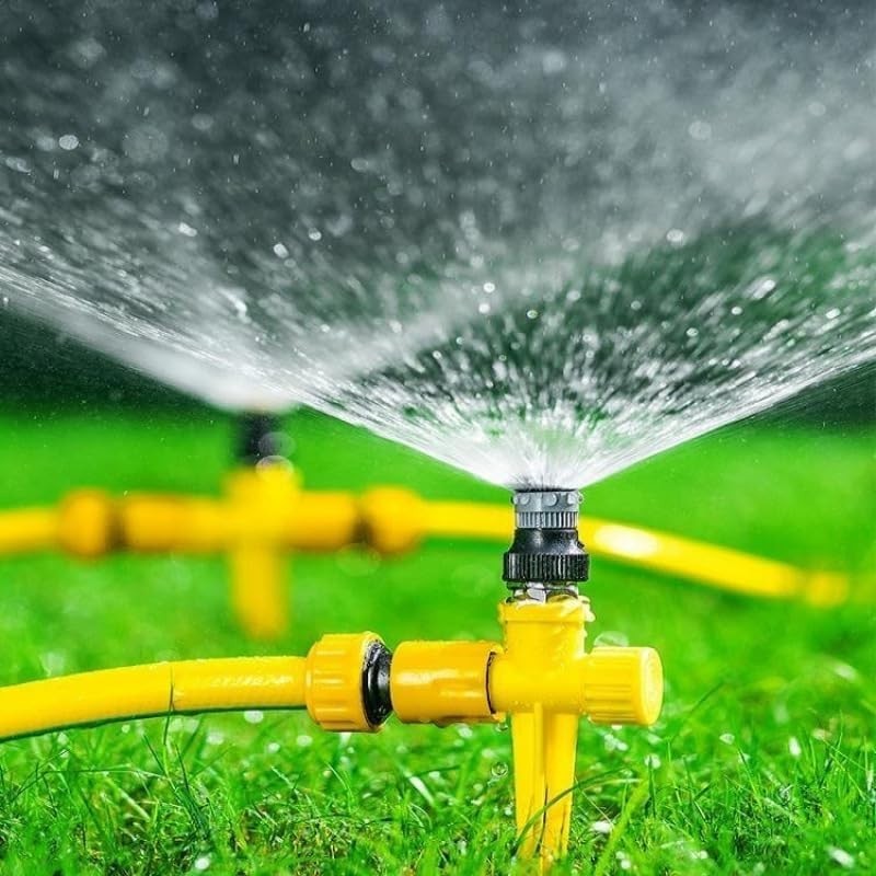 2 Pack Lawn Sprinklers Rotating Yard Water Sprinklers Adjustable Coverage