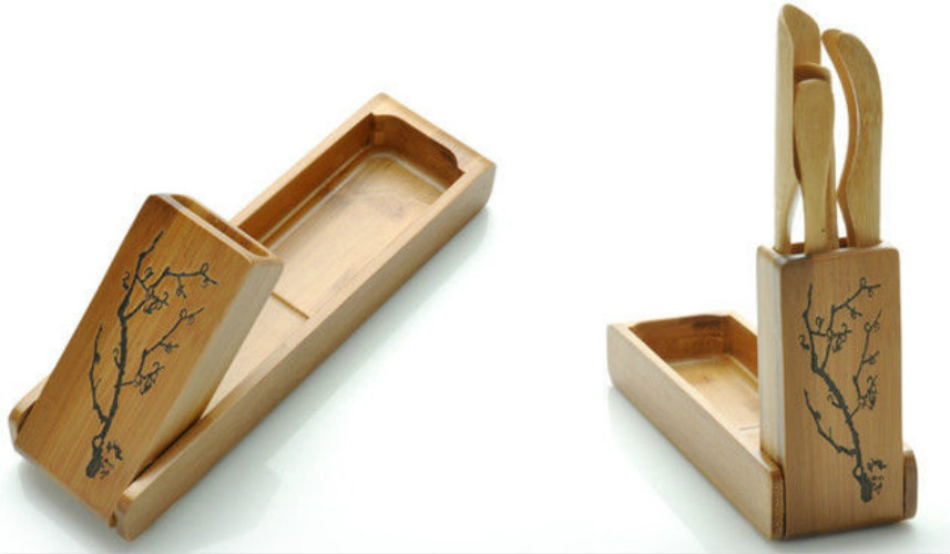 Tea Spoon Kit Box Folding Tea Tool Tea Needle Set Degrees Rotation Clean Clip