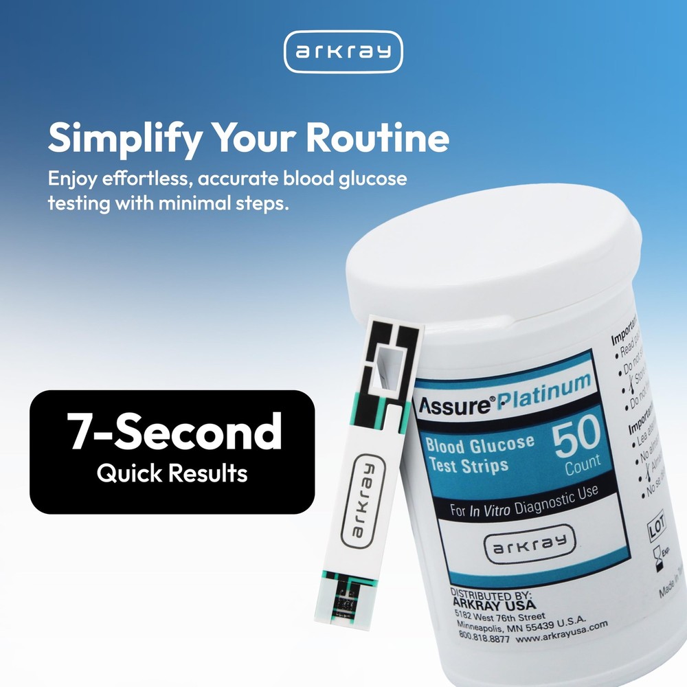 Platinum Glucose Test Strips – No Coding Required, 0.5 Microliter Sample, Acc...
