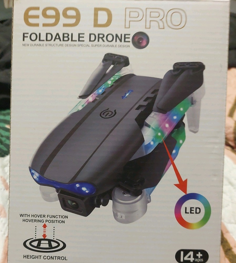 E99 D PRO Foldable Quadcopter Drone with Camera LED Height Control NEW