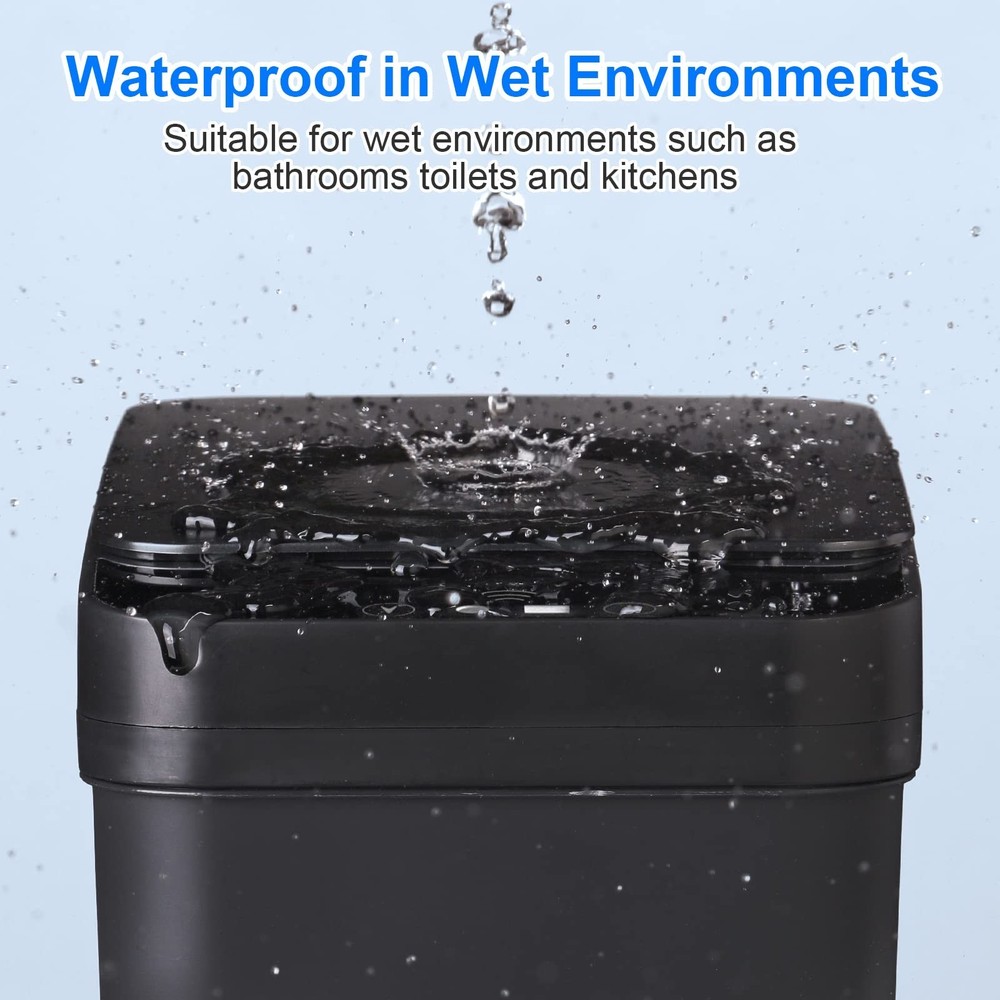 Bathroom Touchless Trash Can 2.2 Gallon Smart Automatic Motion Sensor Rubbish...