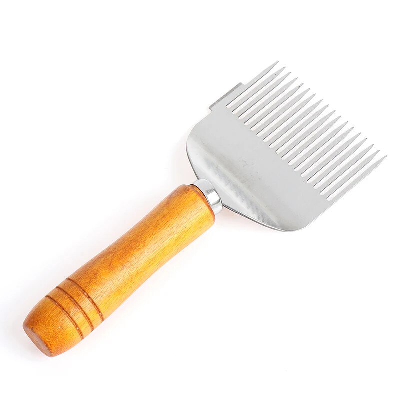 Honey Cutter Scraper Beehive Honey Uncapping Fork Wooden Handle Beekeeping Tools
