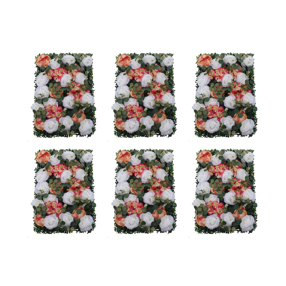 6Pcs Artificial Flower Wall Panel Flower Panel Wedding Floral Prop Wall Panel