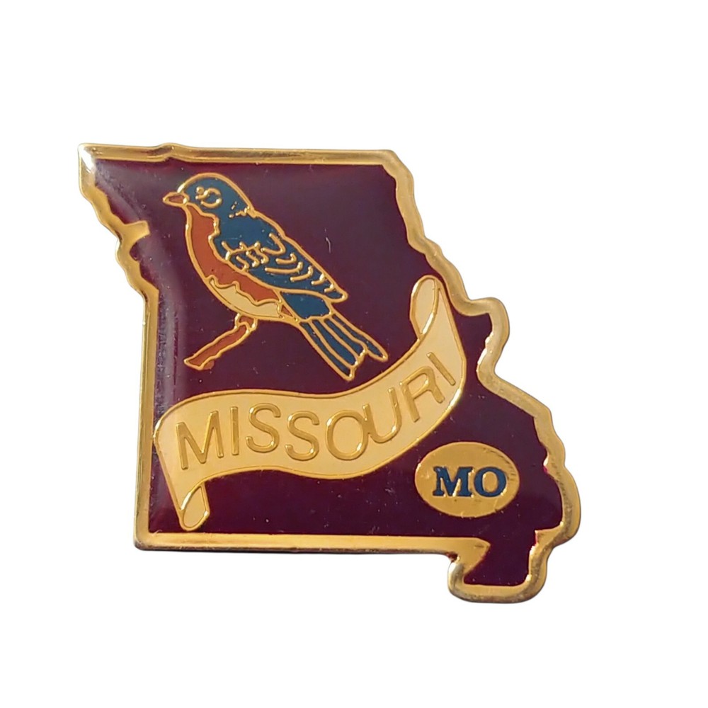 MISSOURI State Map Outline Pin - MO Eastern Bluebird