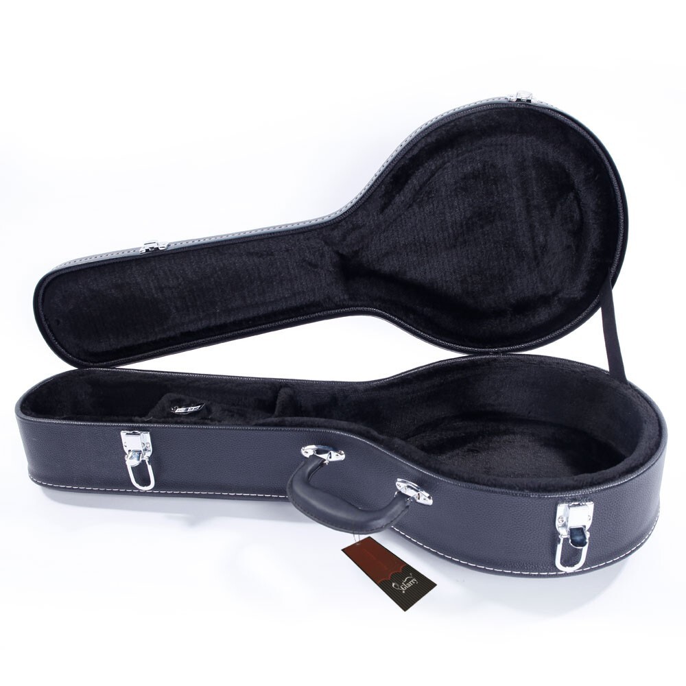 US 29" Black Hardshell A-Style Microgroove Pattern Leather Wood Mandolin Case