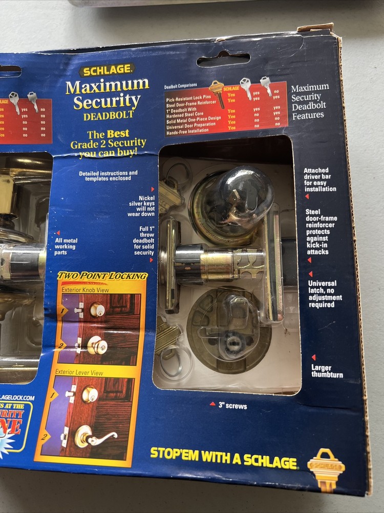Schlage Ultima Maximum Security Deadbolt + Keyed Entry~Grade 2 For RH Door