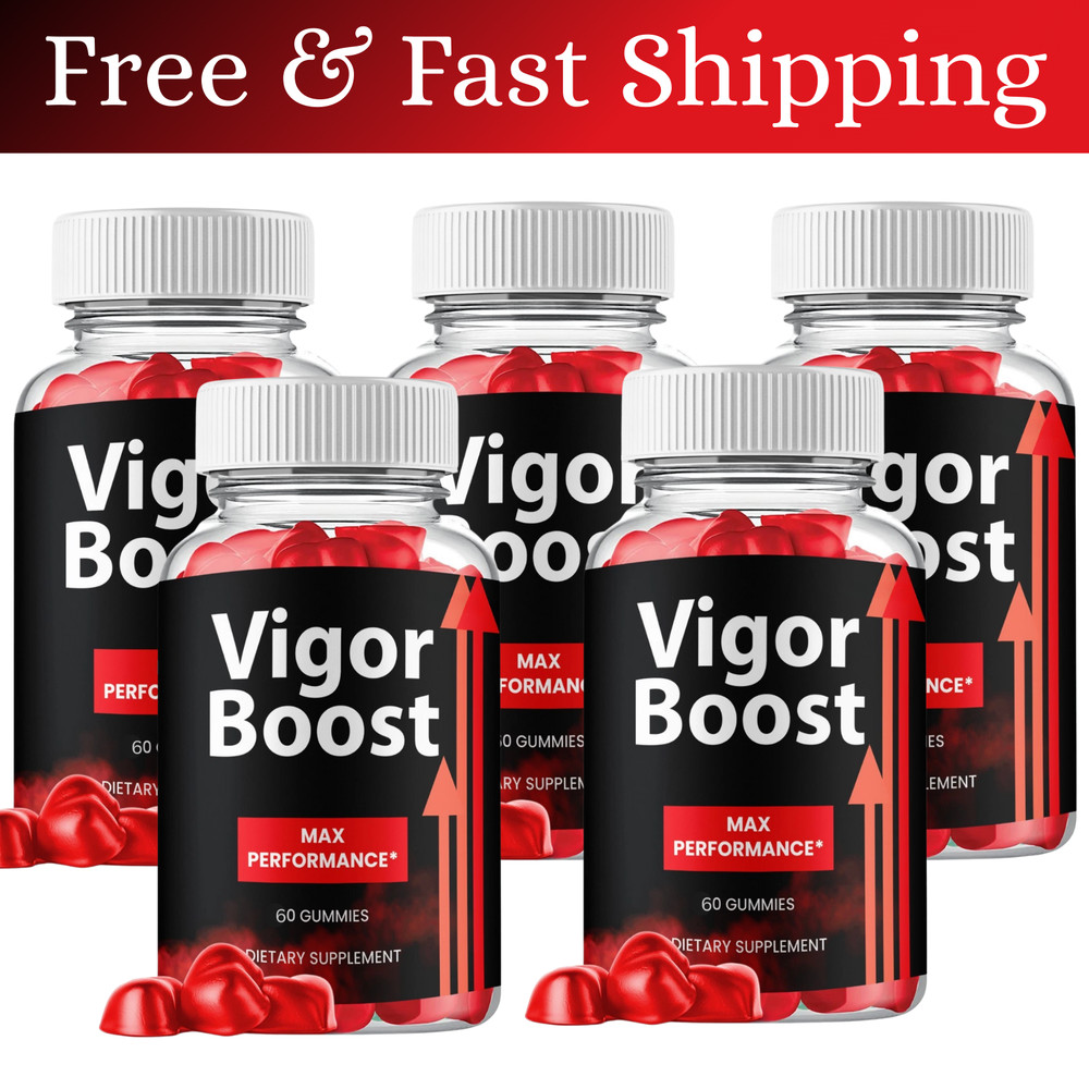 (5 Pack) Vigor Boost Gummies, Max Strength Formula Supplement - 300 Gummies