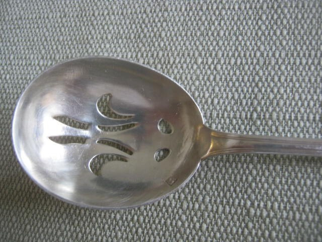 Antique Silver, Marked L Topiary Tree N, Berry Spoon Server, 5 3/4"