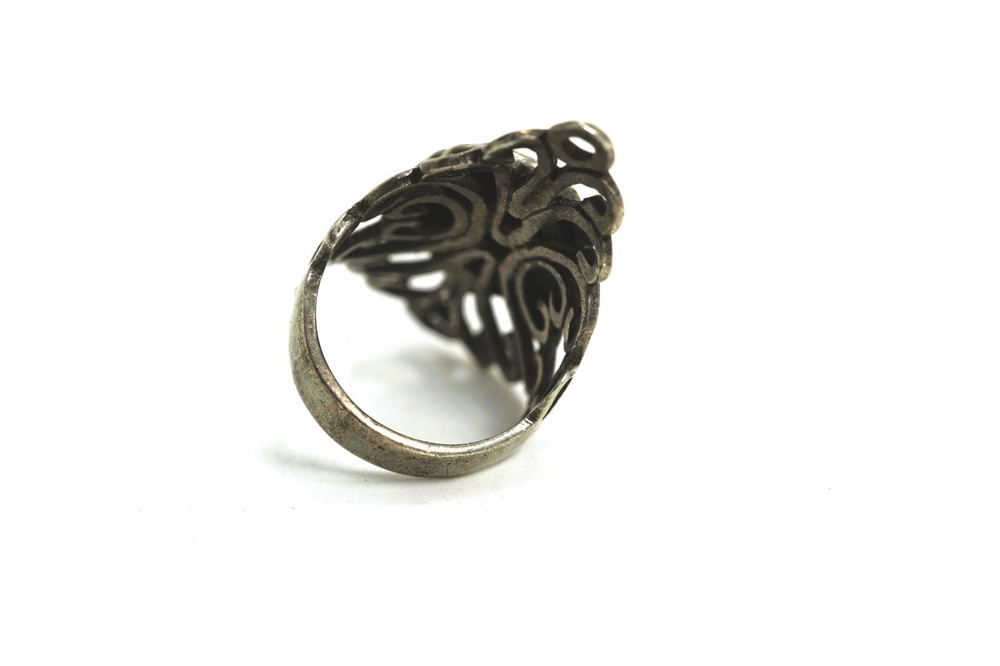 Vintage Mexico Sterling Silver & Chrysocolla Ring, Size 4 1/2