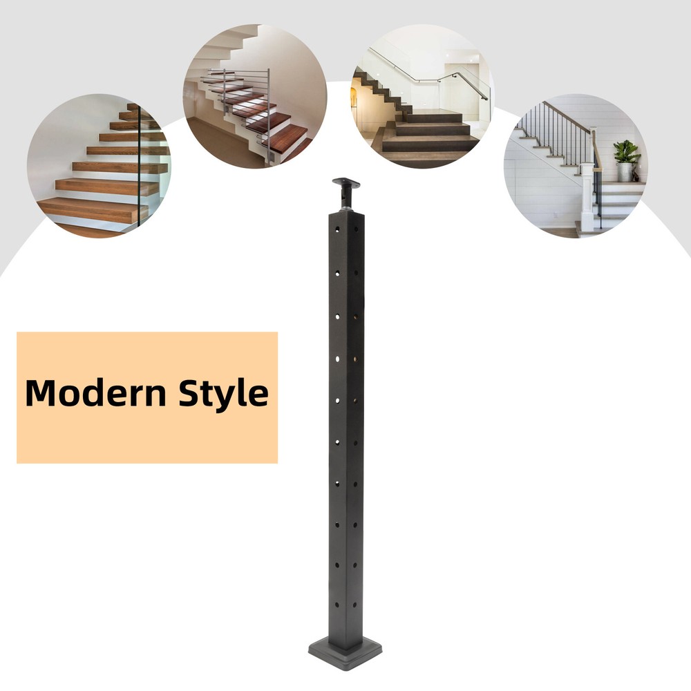 Cable Railing Post Corner Post 36''x2''x2'' Stainless Steel Pre-drilled Posts