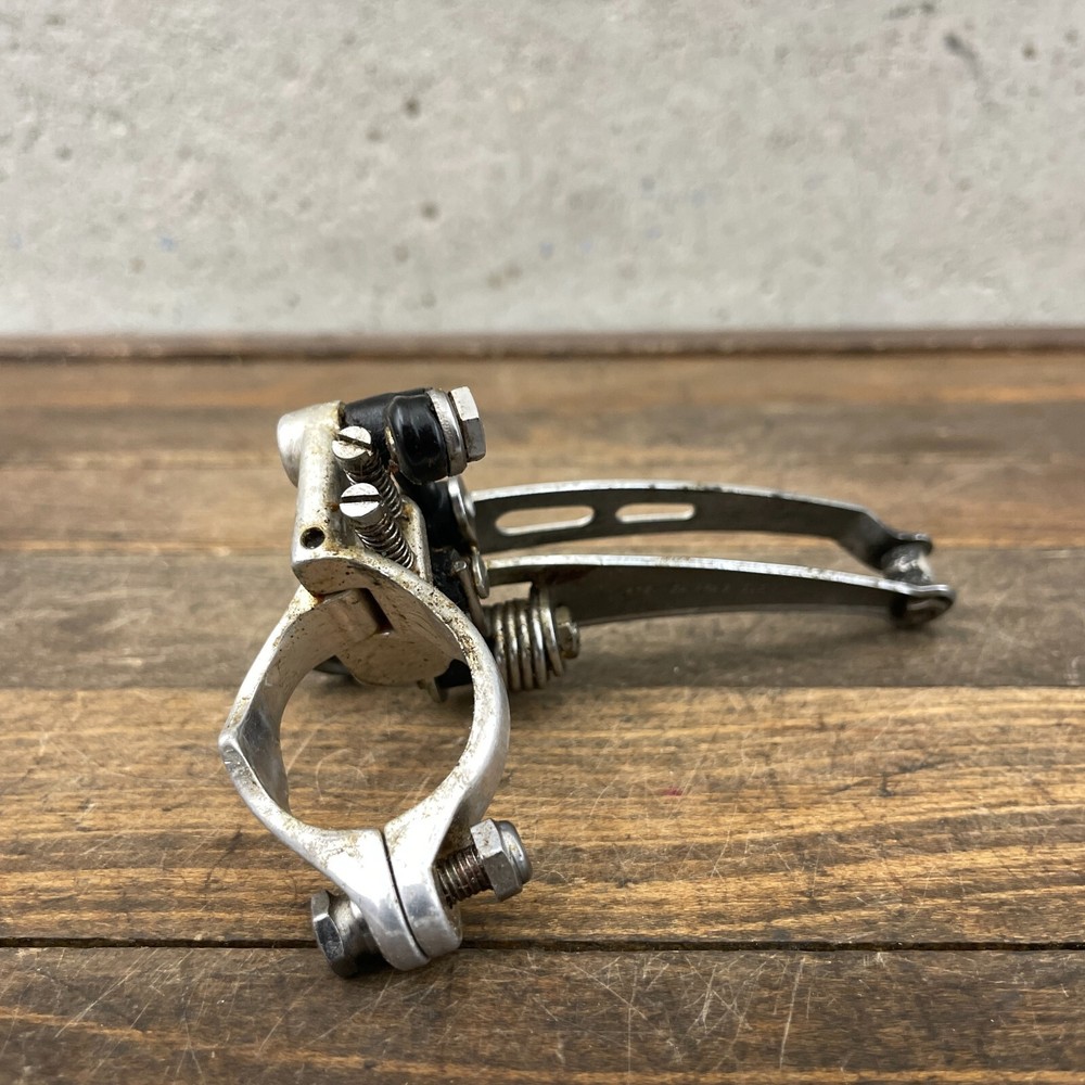 Vintage Campagnolo Super Record Front Derailleur 3 Hole Clamp Bottom Pull Wing