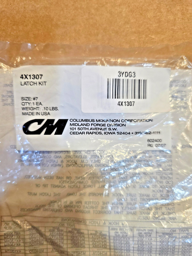 Cm 4X1307 Latch Kit, For New Profile Eye Hook