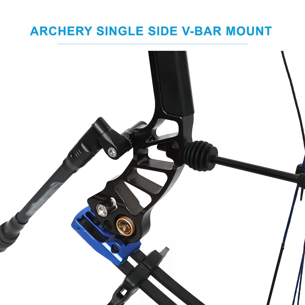 Perogen Single Side Adjustable V-Bar Mount Bow Stabilizer Quick Disconnect Ro...