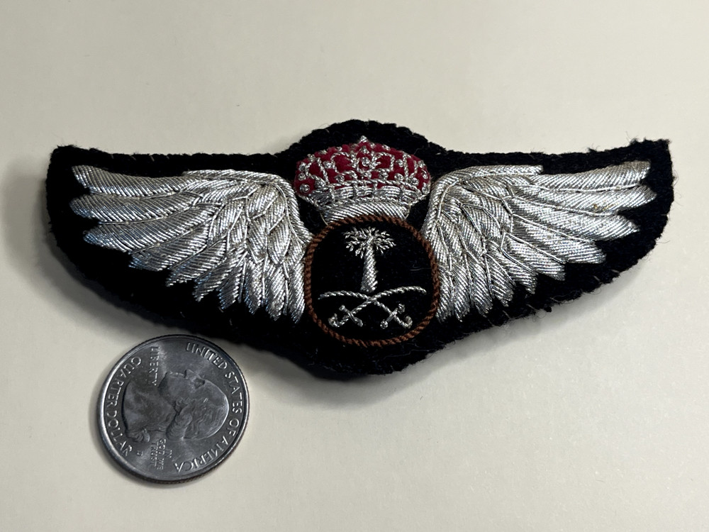 SAUDI ARABIA AIR FORCE PILOTS WINGS PATCH BULLION