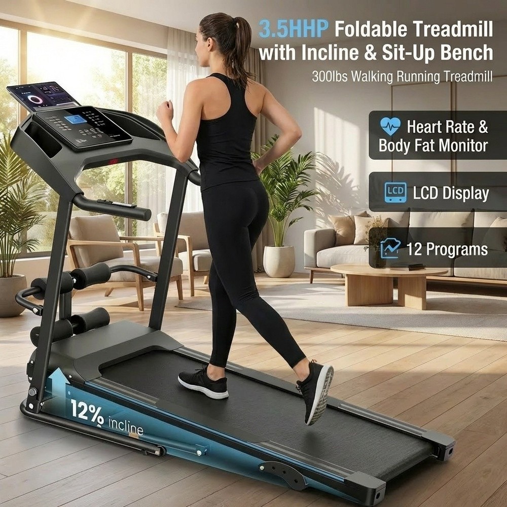 12% Incline Smart  Treadmill Machine,Dual-Training Efficiency Treadmill Machine#