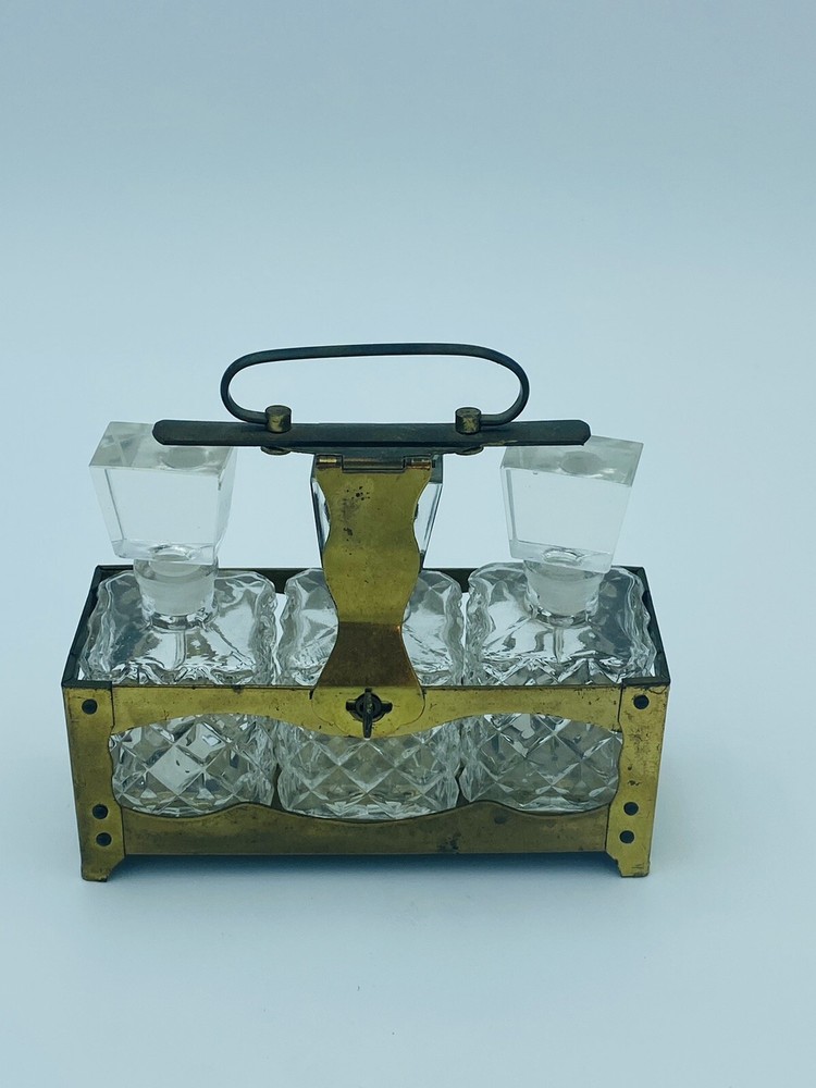 Crystal & Brass Vanity Perfume Caddy Set - 7pc