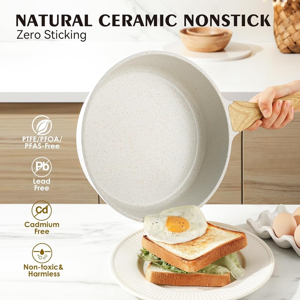 Durable Induction-Compatible Nonstick 13-Piece Cookware Set with Utensils