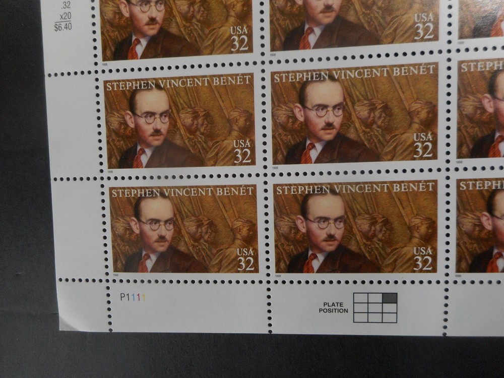 Scott 3221, 32 cent, Stephen Vincent Benet, Sheet