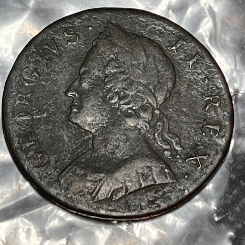 1749 GREAT BRITAIN HALF 1/2 PENNY #1062