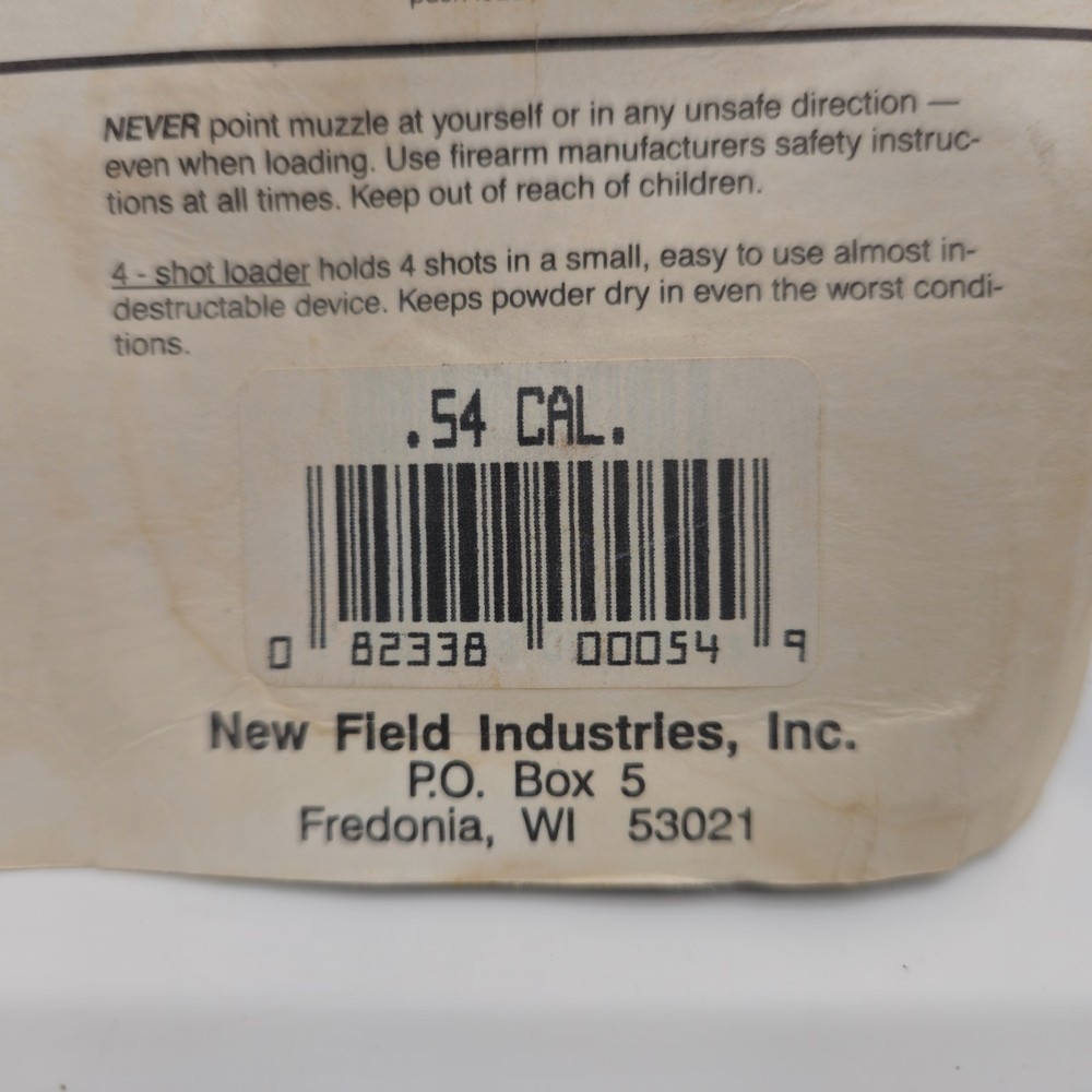 Quick-Load 4-Shot Loader .54 Cal Muzzleloader Speed Loader Sabot Vintage USA