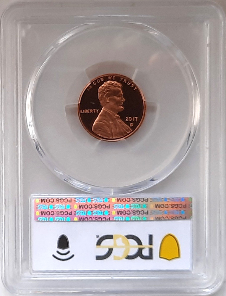 2017-S Proof Lincoln Cent-Shield- PCGS PR69 RD DCAM -Fading Blue Label