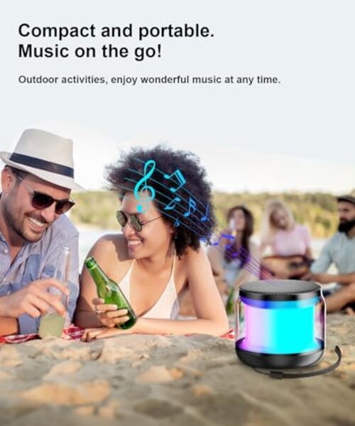 Mini Portable Bluetooth Speakers Wireless,TWS Pairing Small Bluetooth Black