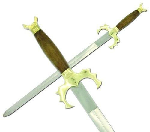 Medieval Warlock Sword with Leather Sheath