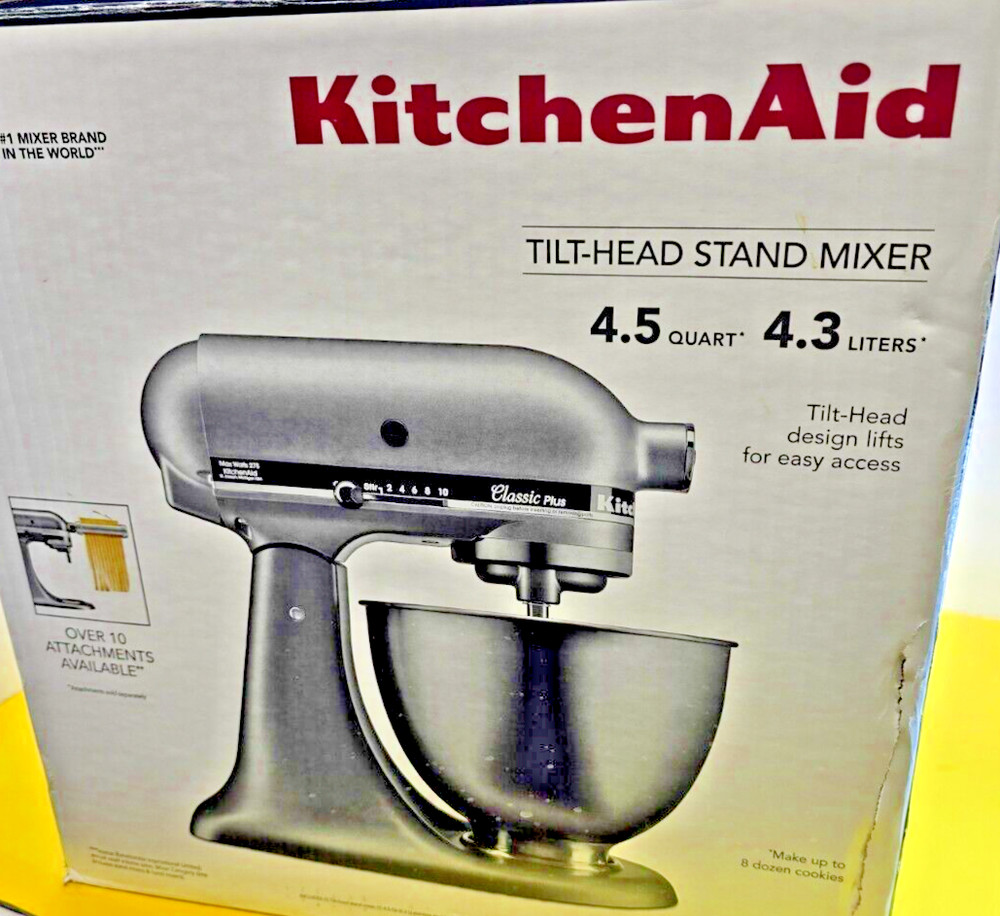 KitchenAid Deluxe 4.5 Quart Standalone Tilt-Head Stand Mixer Silver
