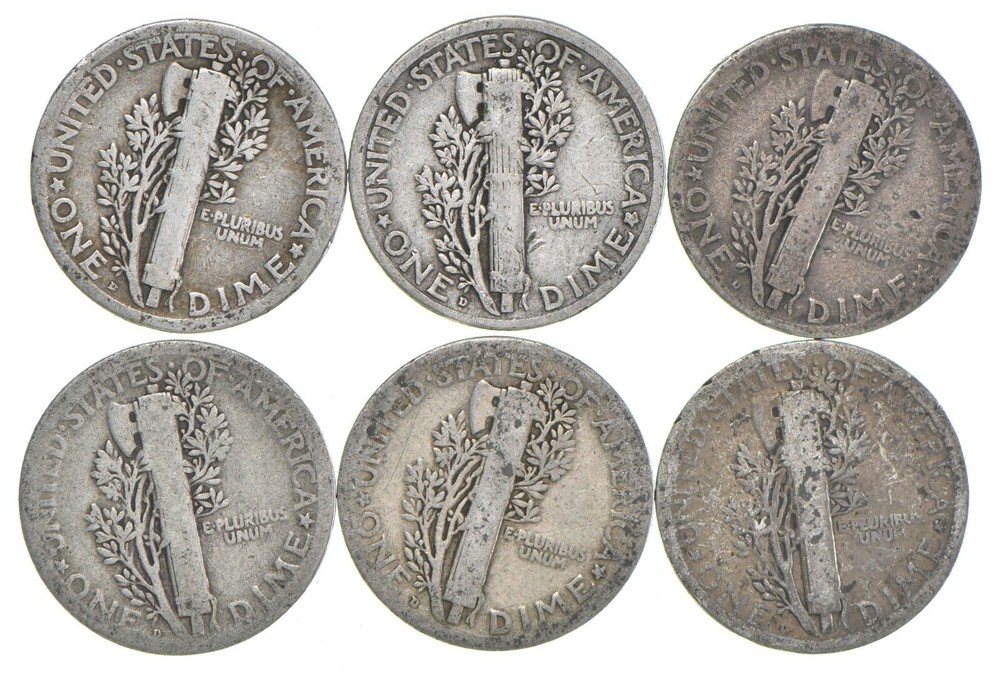G+ 1918-D Mercury 90% Silver Dime