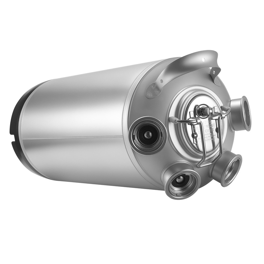 VEVOR Cleaning Keg 5 Gallon Beer Lines Cleaner with 4 D Couplers & Rubber Base