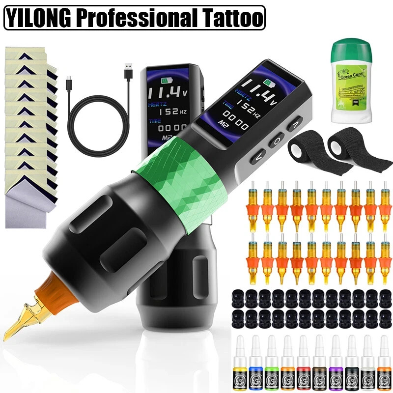 F6 Wireless Coreless Motor Tattoo Gun Makeup Pen Machine Complete Kit 2000mAh