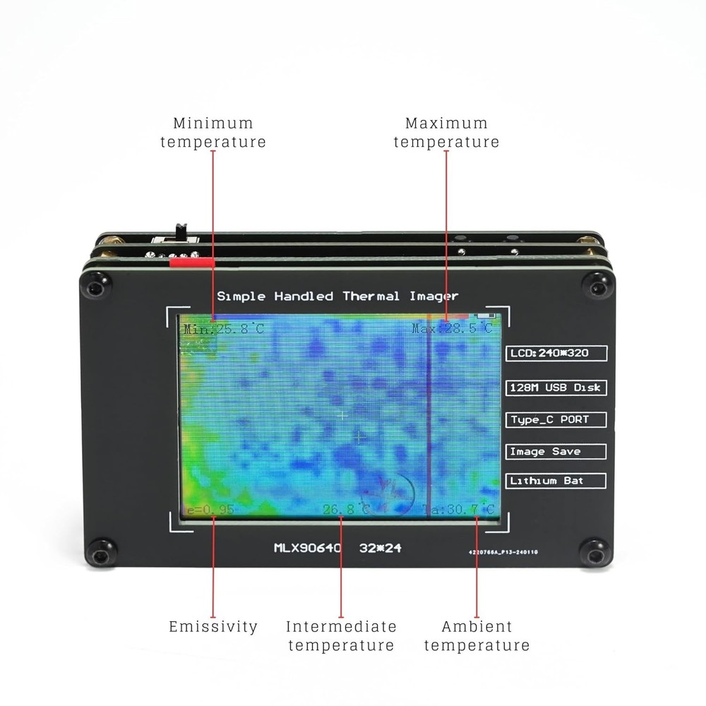 Mini Thermal Imaging Camera - Rechargeable & Compact with Data Storage Options