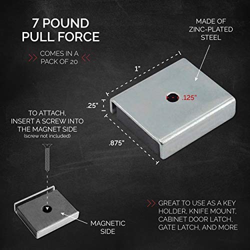 Master Magnetics Ceramic Latch Magnet Assemblies - Rectangular with Center...