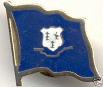 Connecticut State Flag Lapel / Hat Pin NEW