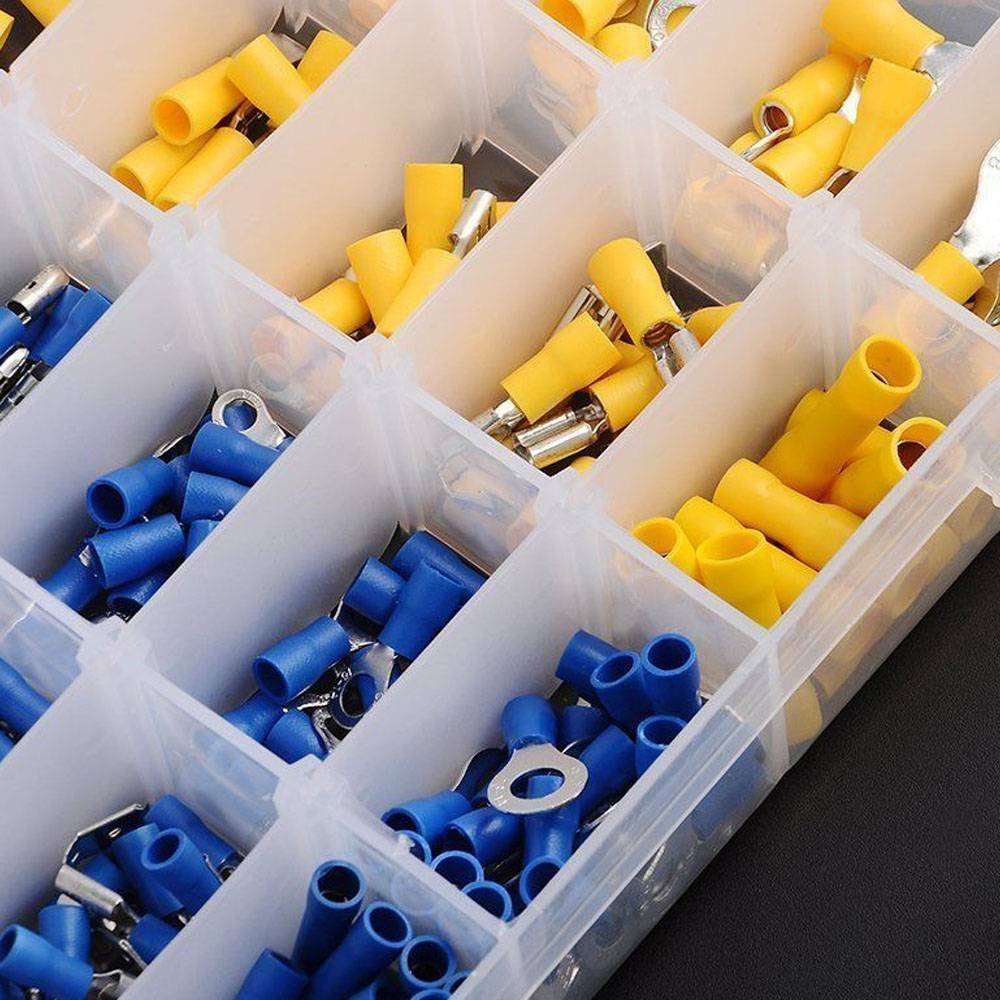 480PCS Assorted Electrical Wire Terminals Crimp Connectors Spade Insulated Kit