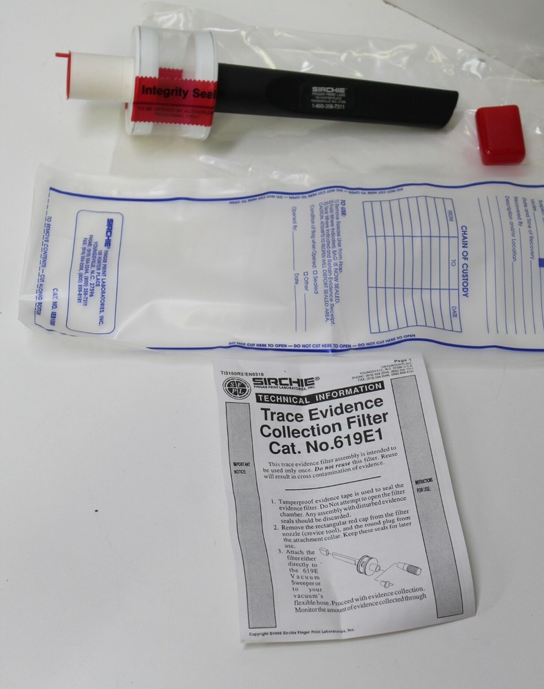 Sirchie 619E1 Collection Filter Crevice Attachment Evidence Bag Assembly