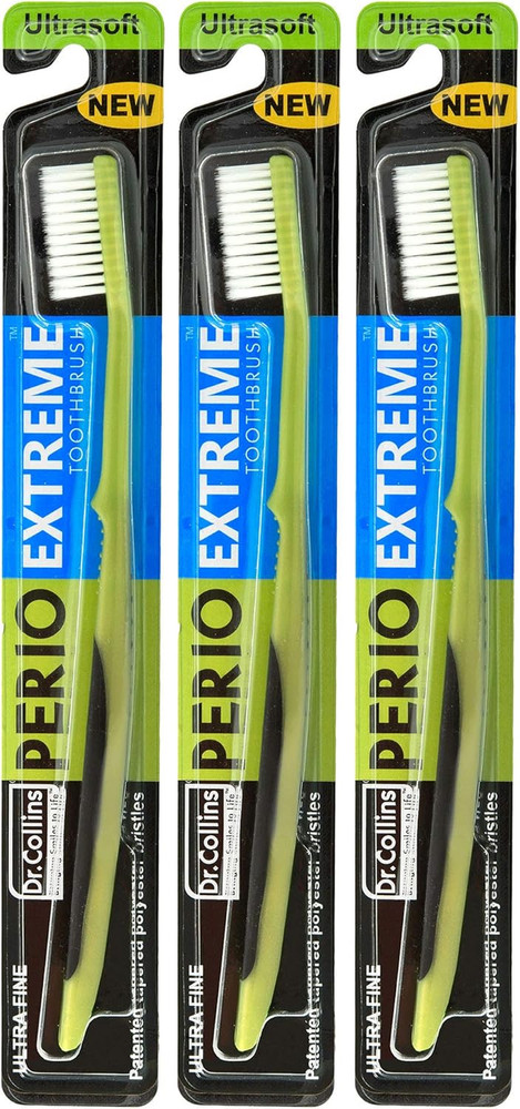 Dr. Collins Perio Extreme Toothbrush - 3 Pack - Fast Shipping